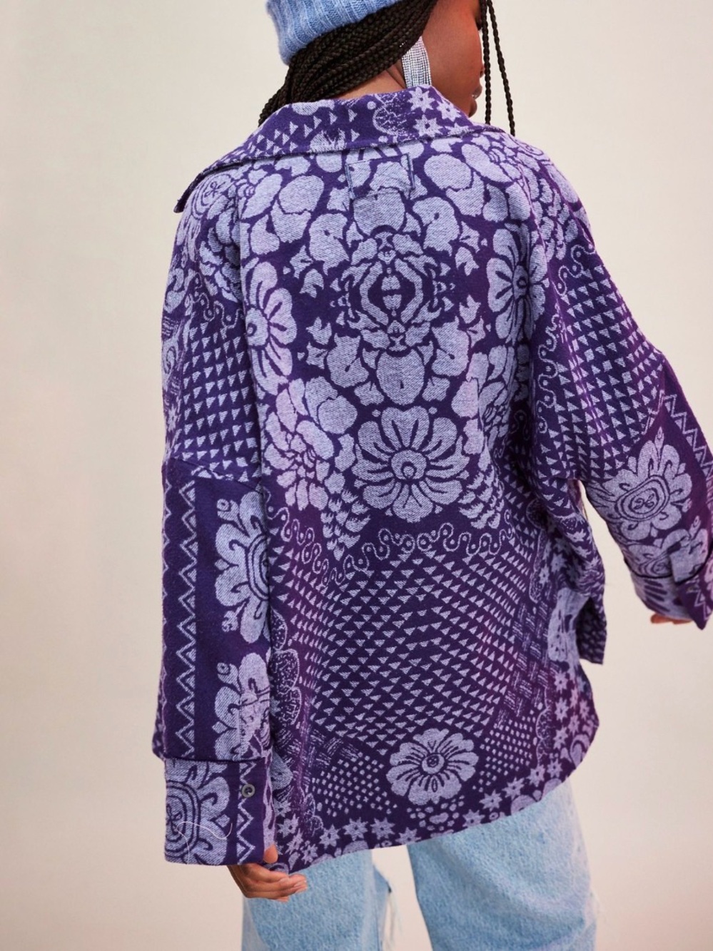 Free people we the free butterfly jacquard shirt